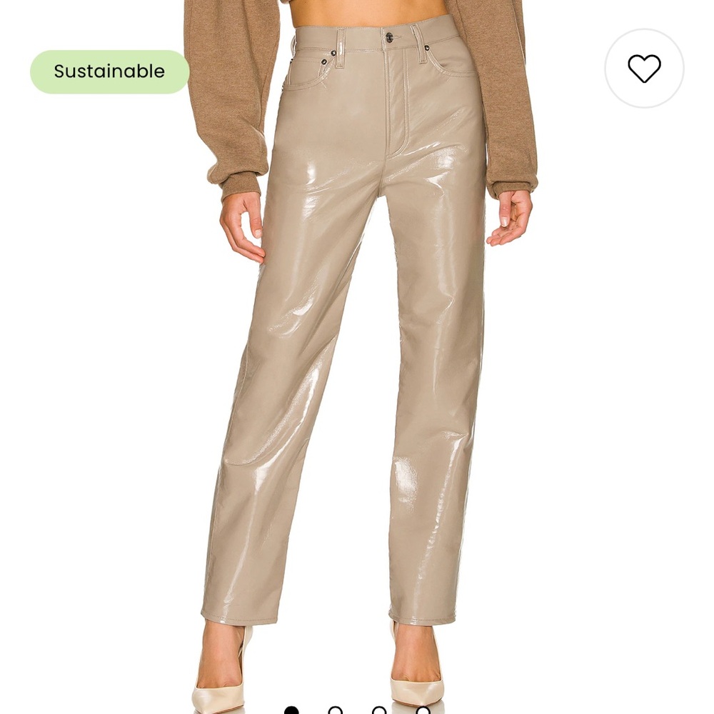 Recycled Leather 90’s Pinch Waist in Quail Patent Agolde Pants